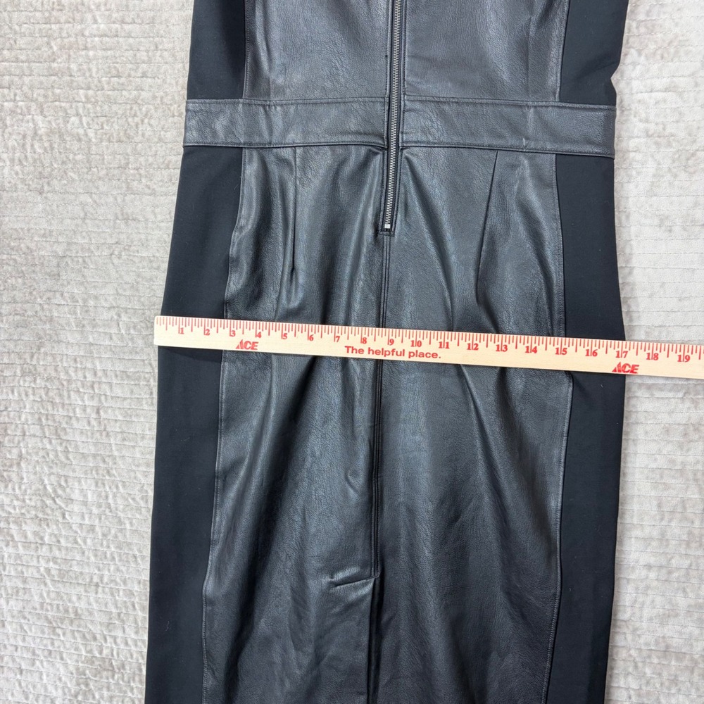 Spanx Luxe Black Leather-Like Combo Front Sheath Dress 20393R Medium NWT - Picture 6 of 12